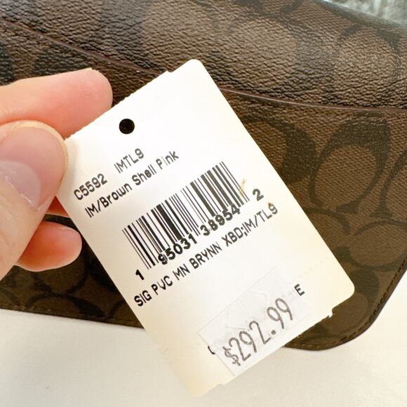 Coach C5592 Mini Brynn Crossbody In Signature Canvas IN Brown Shell Pink - Picture 7 of 7